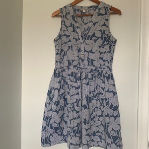 GAP minidress blue floral cotton size 8